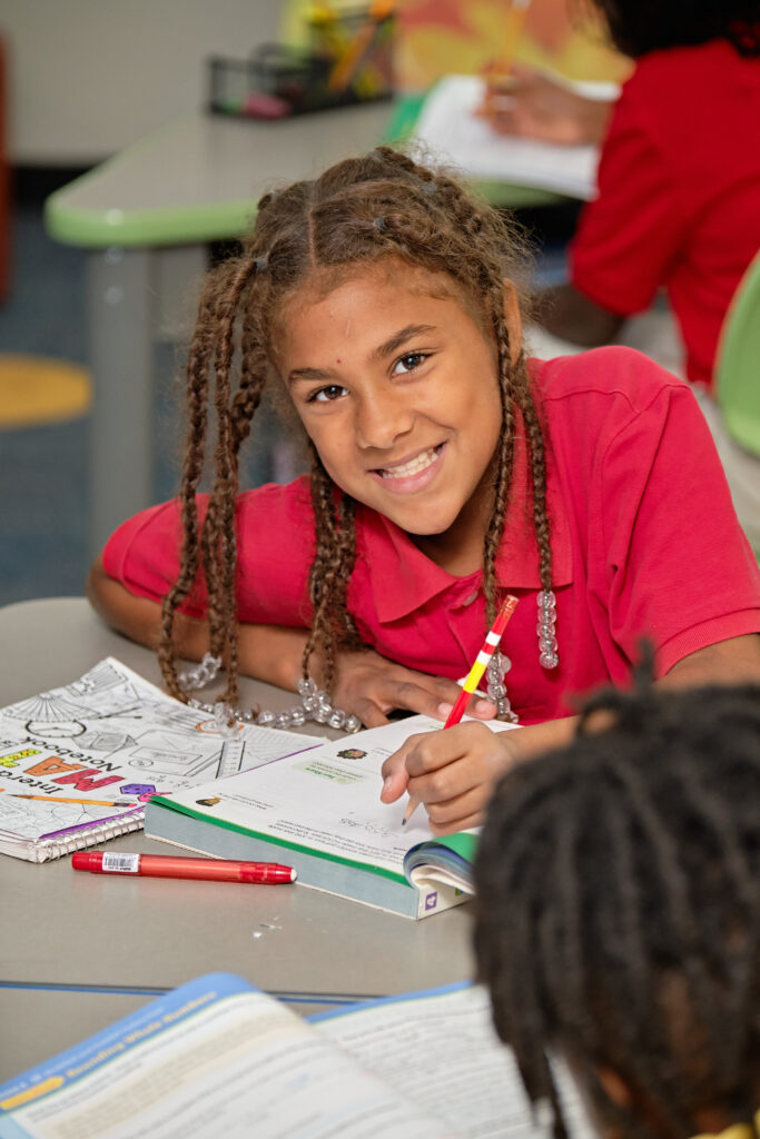 4th Grader Studying