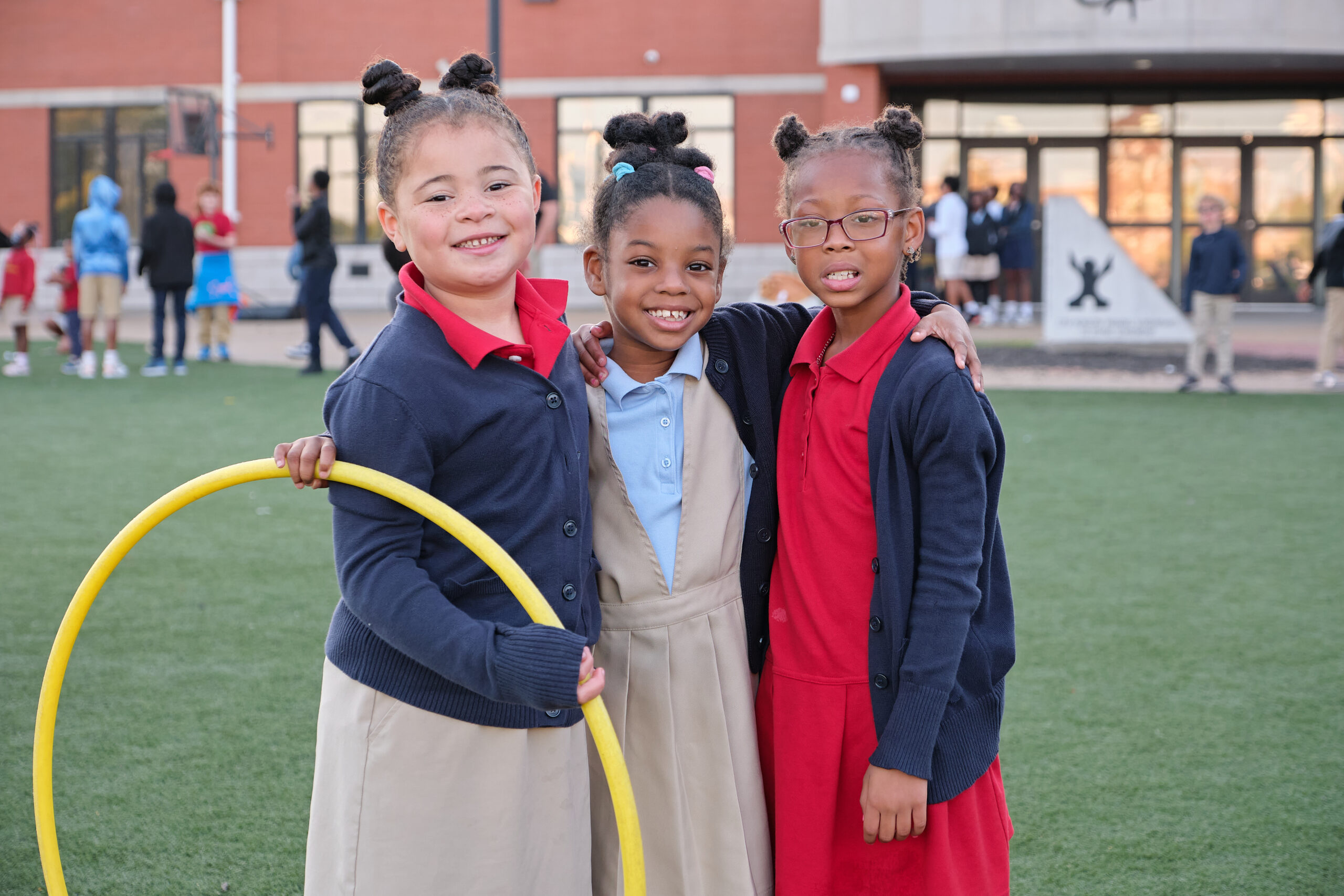 Girls playing outside