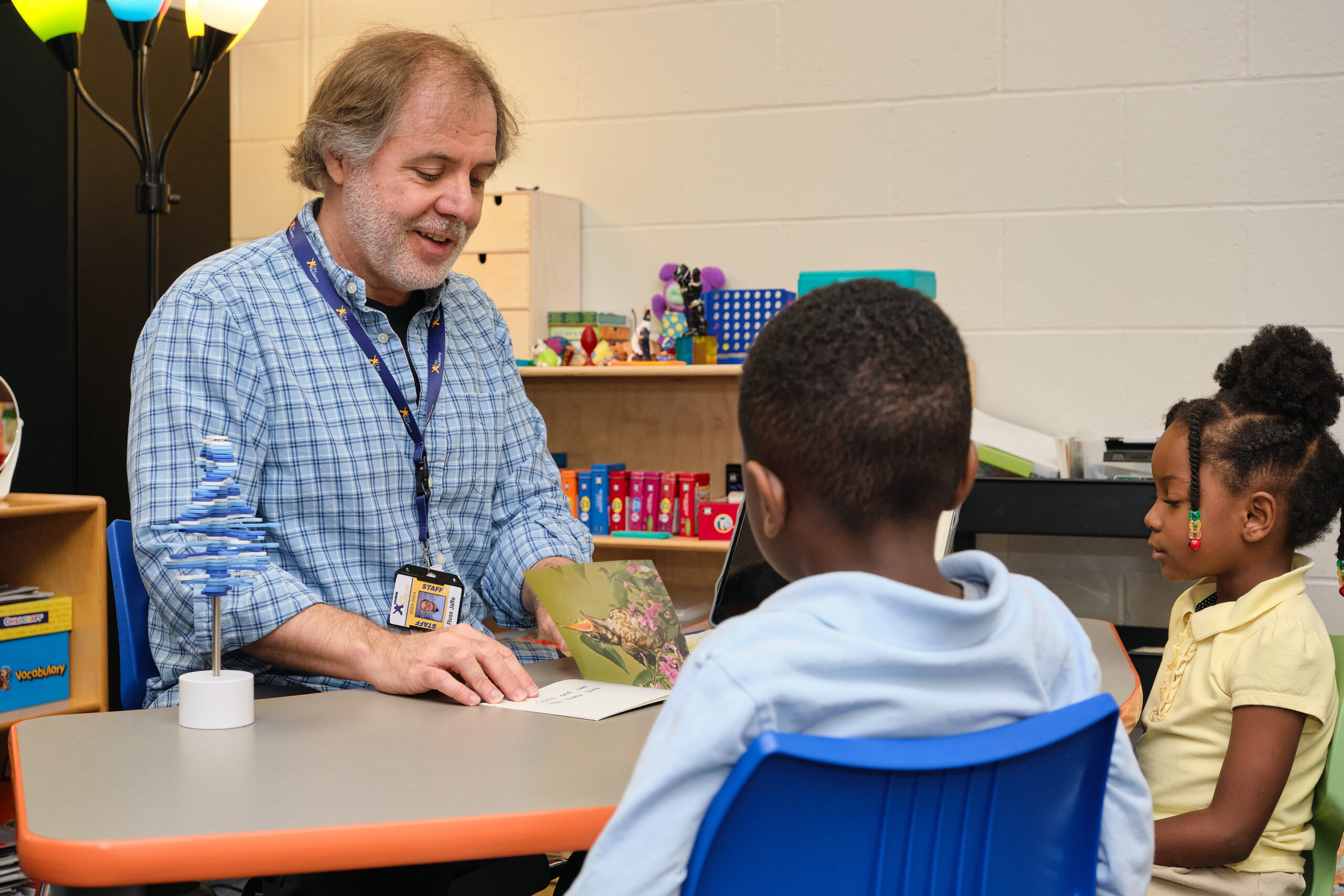 Russ Jaffe meeting with students